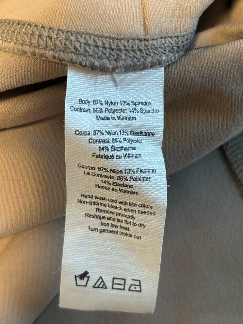 Alo Yoga Taupe Moto-Panel High Rise Ribbed Athletic Leggings Size S - Picture 4 of 5